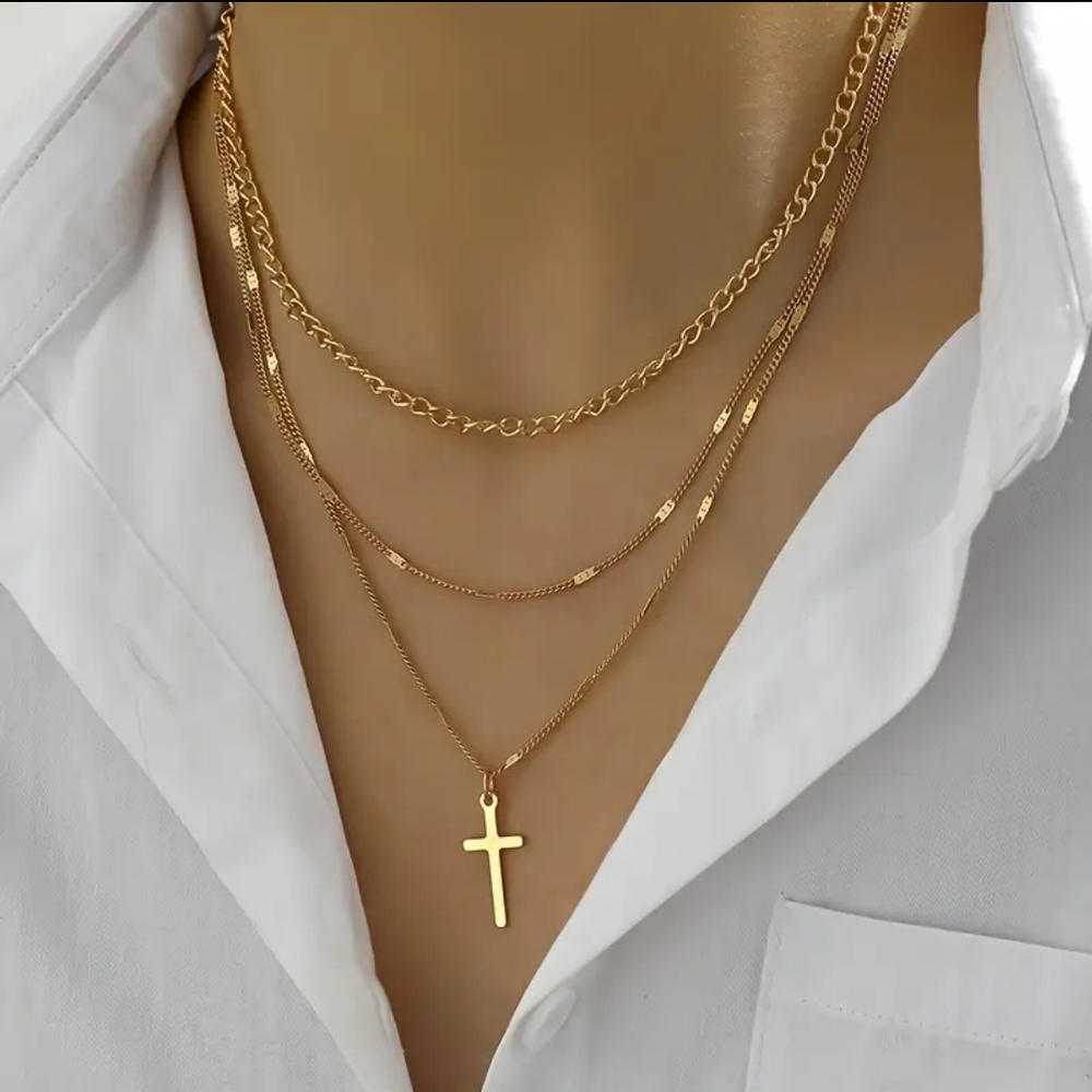 Gold Layered Cross Necklace